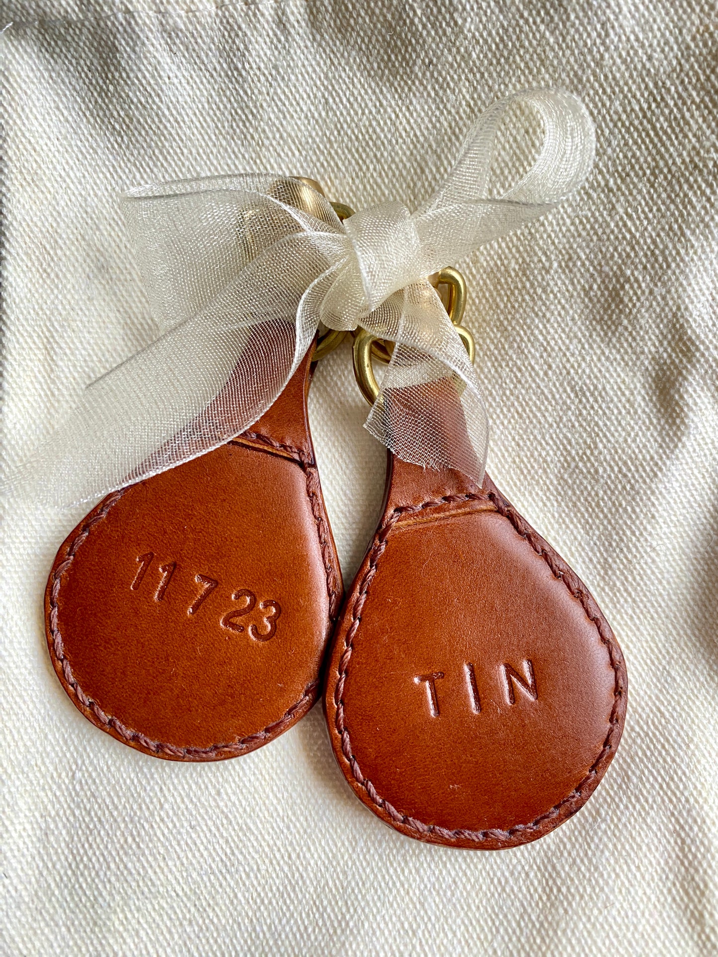 Personalised Leather Keyring Tag